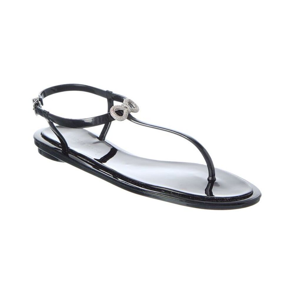 Mach & Mach Double Bow Rubber Thong Sandal, Black